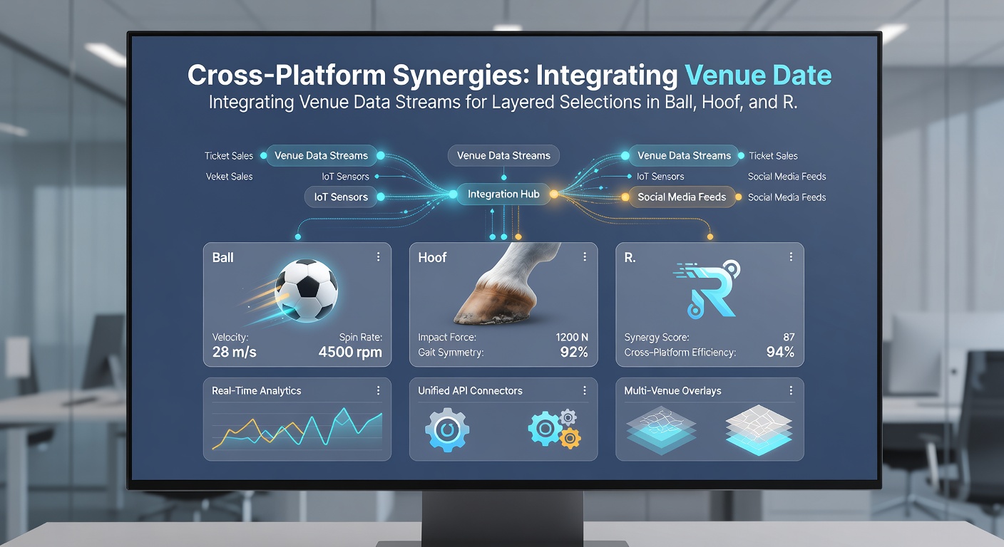Integrated data dashboard displaying layered selections from multiple sports venues