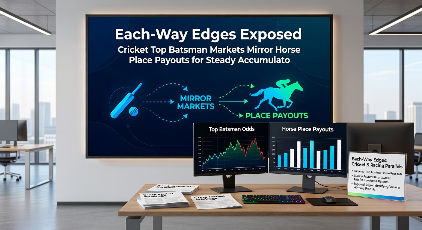 Comparison chart of horse place payouts versus cricket top batsman each-way returns in accumulator builds
