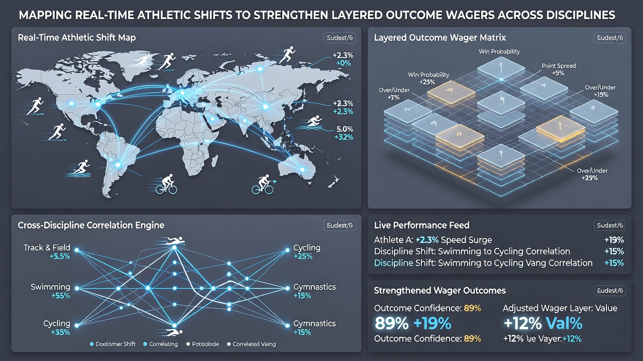 Dashboard displaying layered betting interfaces with real-time athletic data integration across sports