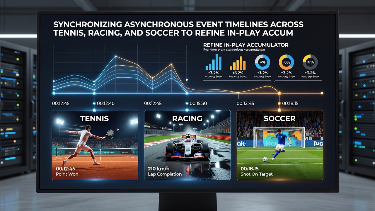 Dashboard view showing aligned timelines from tennis, horse racing, and soccer events