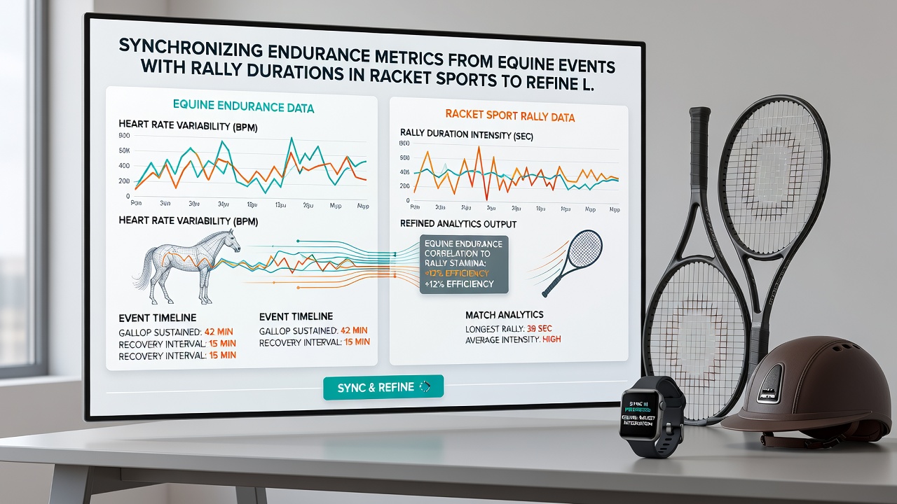Analyst comparing endurance charts from equine events with rally timing graphs from racket sports competitions