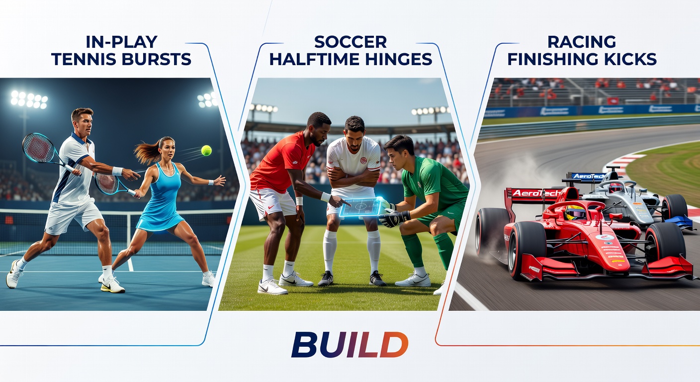 Horse racing finish line surge with jockey urging a late kick during a crowded sprint race